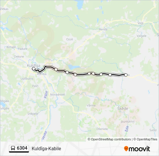 Автобус 6304: карта маршрута