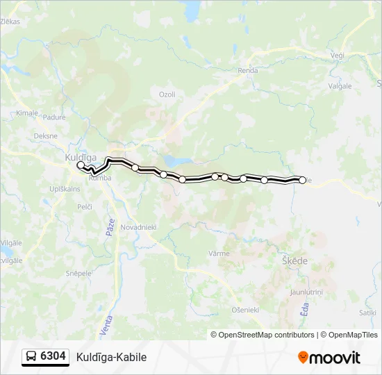 Автобус 6304: карта маршрута