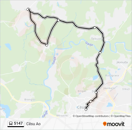 Автобус 5147: карта маршрута
