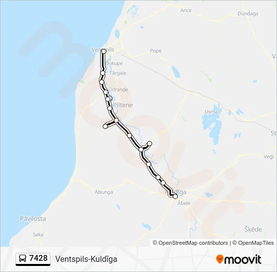 Автобус 7428: карта маршрута
