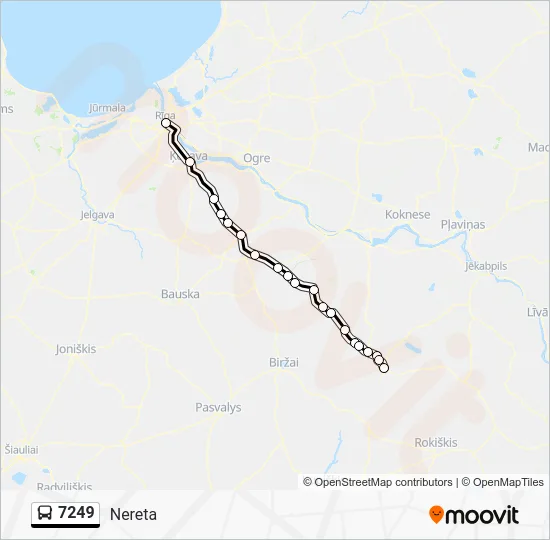 Автобус 7249: карта маршрута