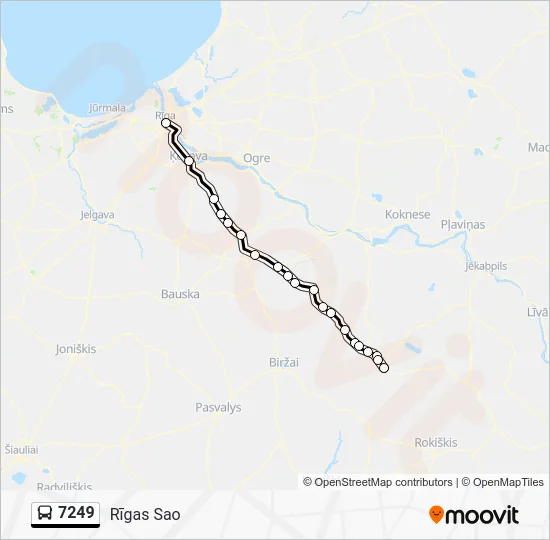 Автобус 7249: карта маршрута