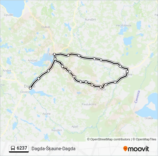 Автобус 6237: карта маршрута