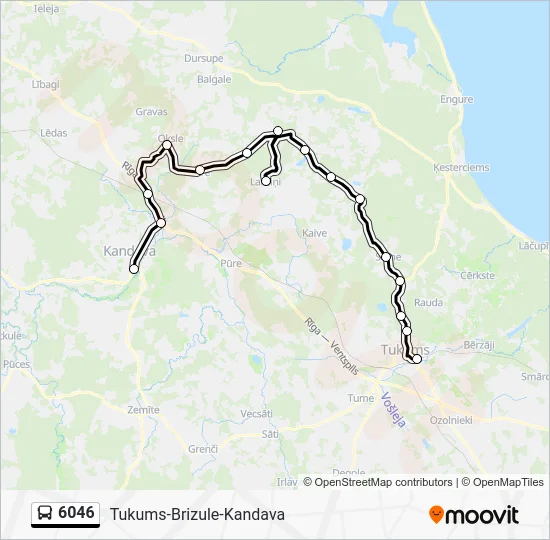 Автобус 6046: карта маршрута