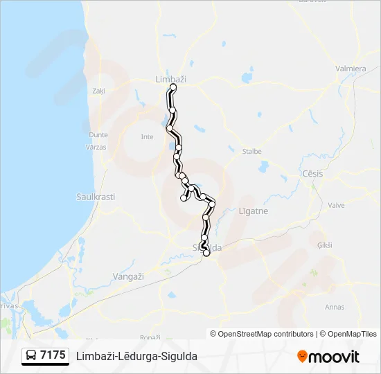 Автобус 7175: карта маршрута