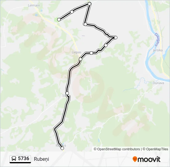 Автобус 5736: карта маршрута