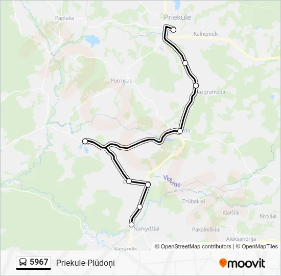 Автобус 5967: карта маршрута