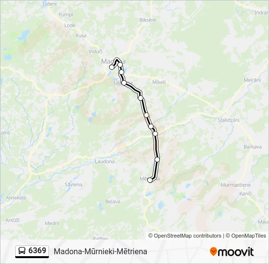 Автобус 6369: карта маршрута