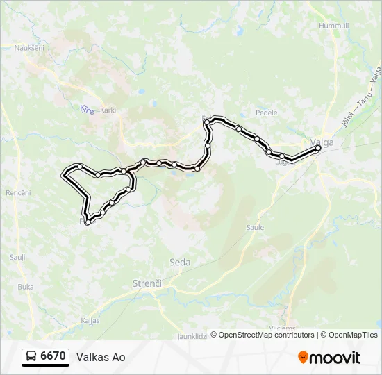 Автобус 6670: карта маршрута