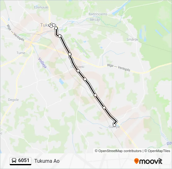 Автобус 6051: карта маршрута