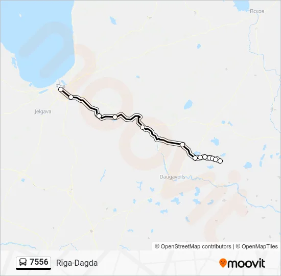Автобус 7556: карта маршрута