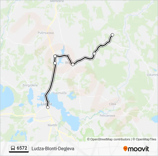 Автобус 6572: карта маршрута