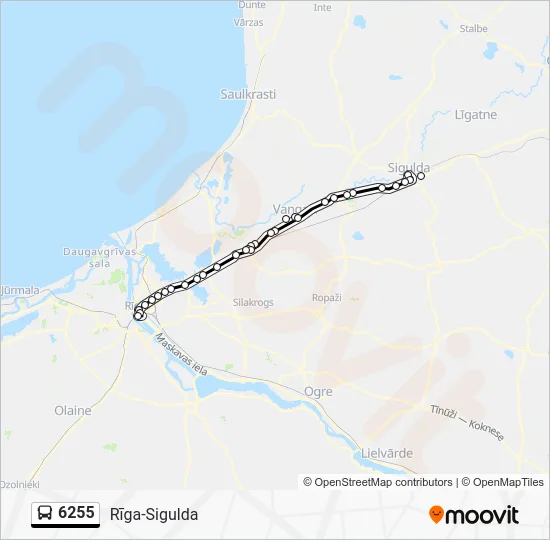 Автобус 6255: карта маршрута
