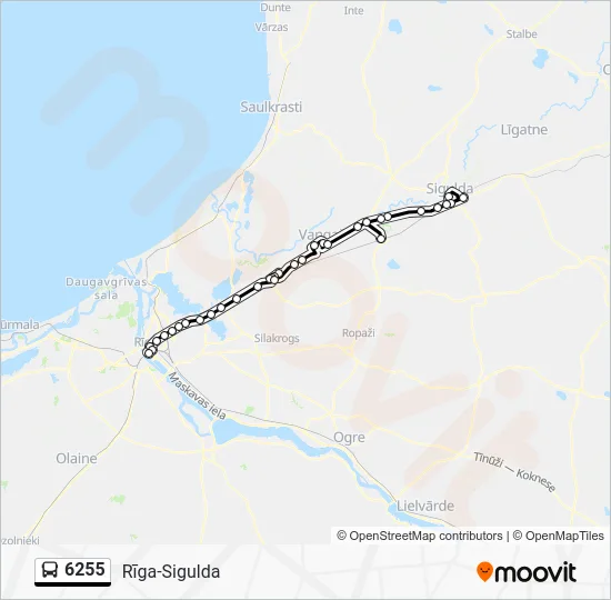 Автобус 6255: карта маршрута