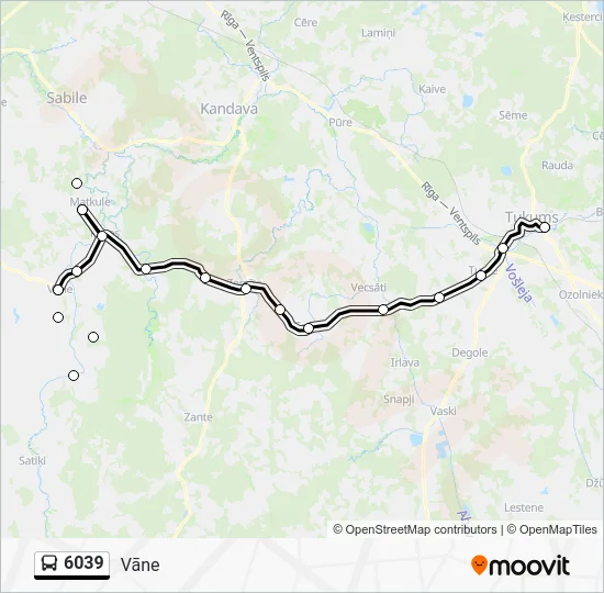 Автобус 6039: карта маршрута