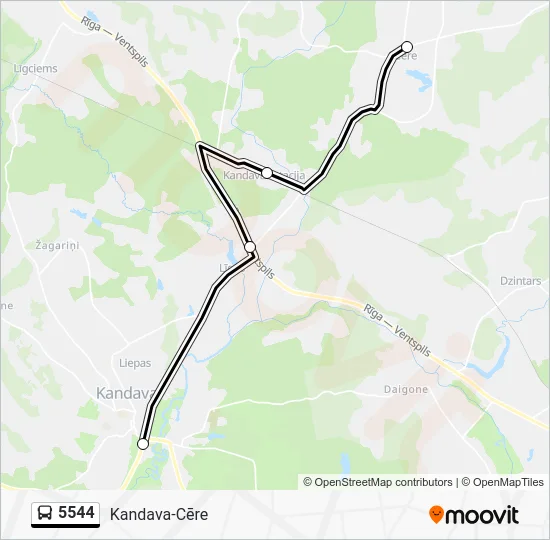 Автобус 5544: карта маршрута