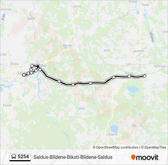 Автобус 5254: карта маршрута