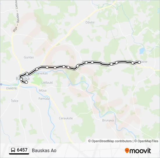 Автобус 6457: карта маршрута