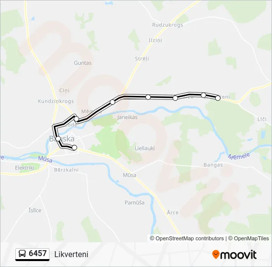 Автобус 6457: карта маршрута
