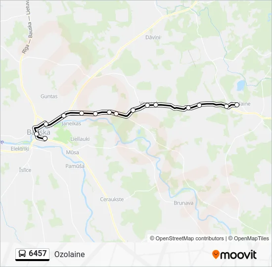 Автобус 6457: карта маршрута