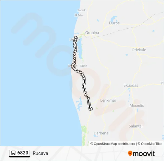 Автобус 6820: карта маршрута