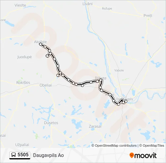 Автобус 5505: карта маршрута