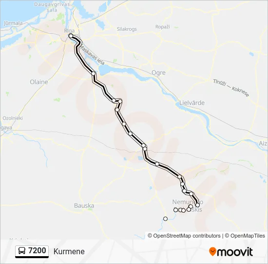 Автобус 7200: карта маршрута
