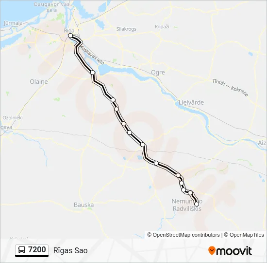 Автобус 7200: карта маршрута