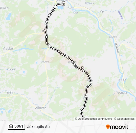 Автобус 5061: карта маршрута