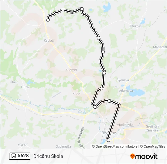 Автобус 5628: карта маршрута