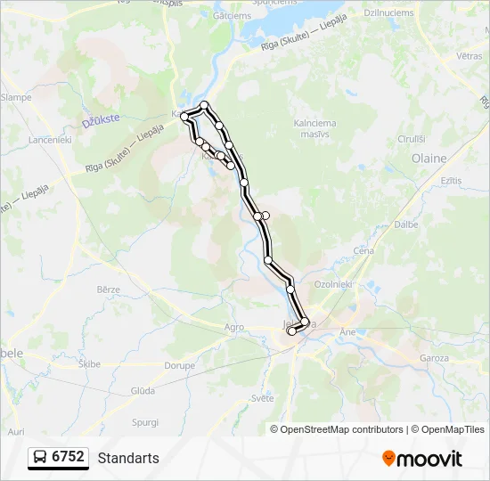 Автобус 6752: карта маршрута