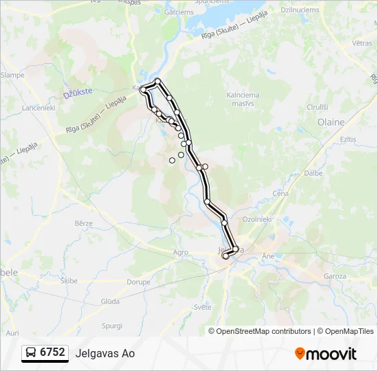 Автобус 6752: карта маршрута