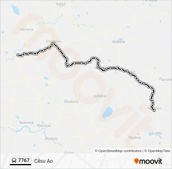 Автобус 7767: карта маршрута