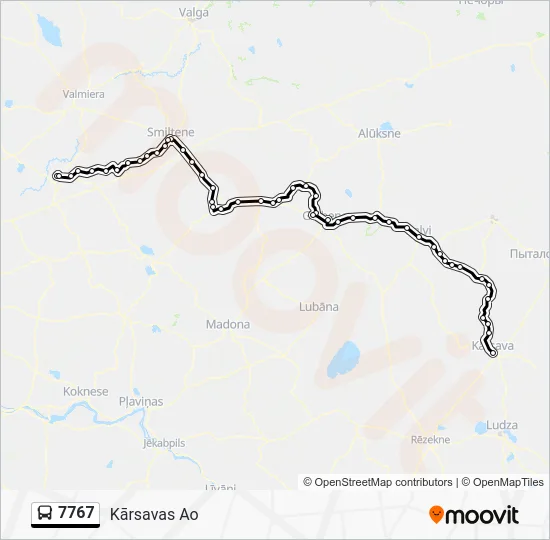 Автобус 7767: карта маршрута