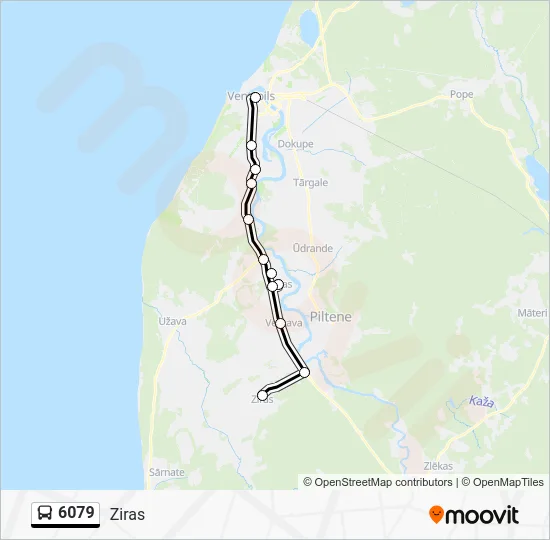 Автобус 6079: карта маршрута