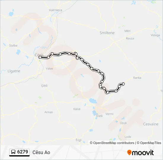 Автобус 6279: карта маршрута