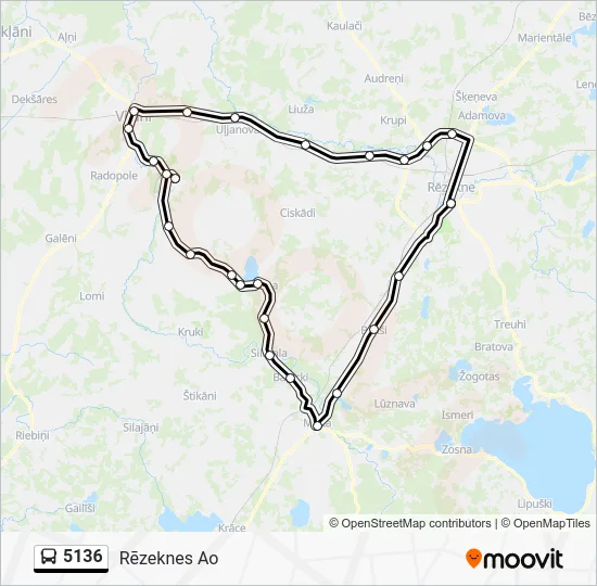 Автобус 5136: карта маршрута