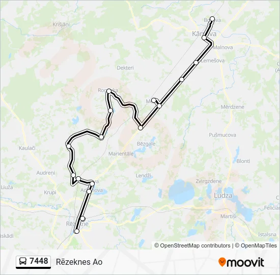 Автобус 7448: карта маршрута