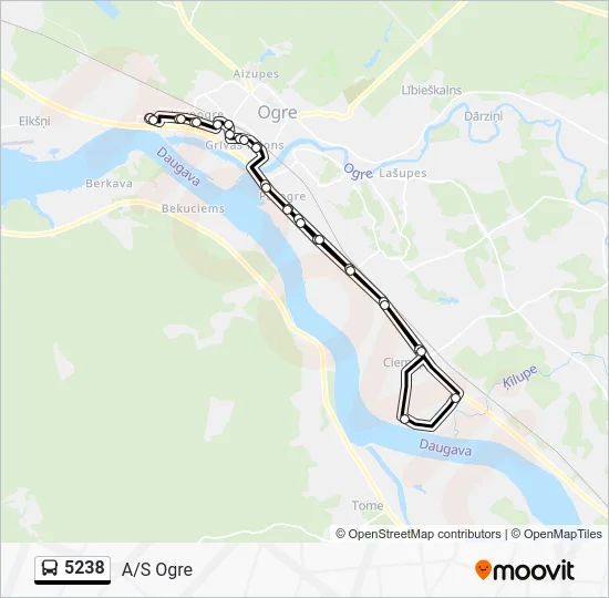 Автобус 5238: карта маршрута
