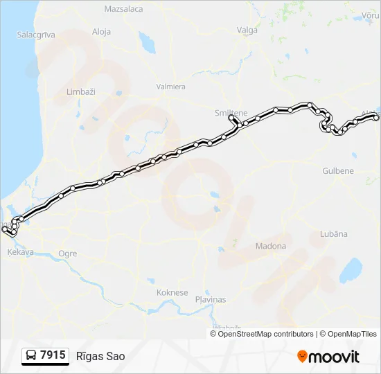 Автобус 7915: карта маршрута