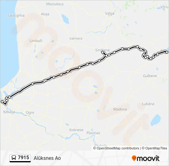 Автобус 7915: карта маршрута