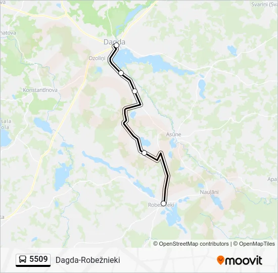 Автобус 5509: карта маршрута