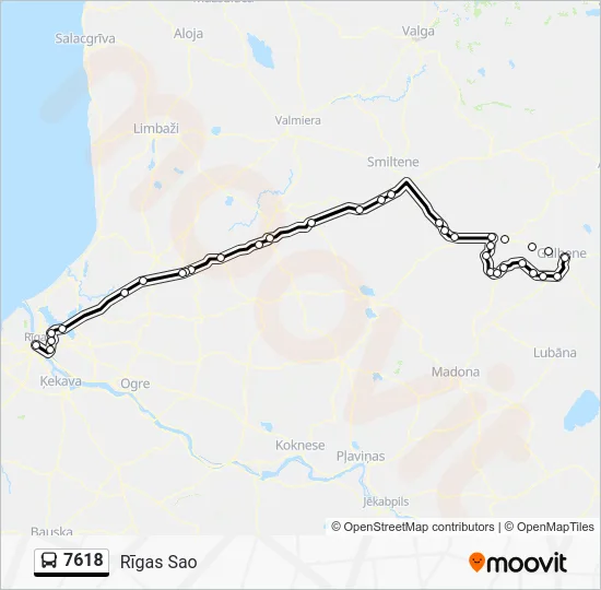 Автобус 7618: карта маршрута