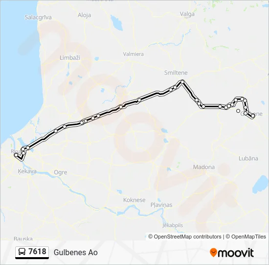 Автобус 7618: карта маршрута