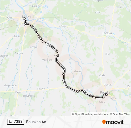 Автобус 7388: карта маршрута