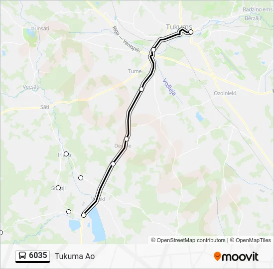 Автобус 6035: карта маршрута