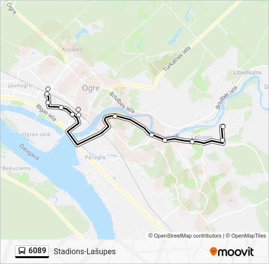 Автобус 6089: карта маршрута
