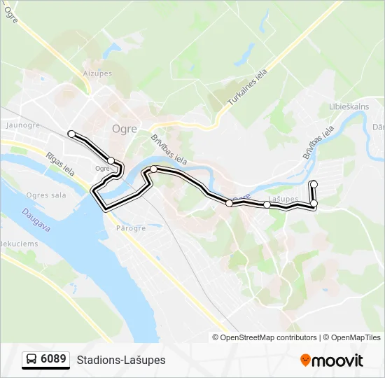 Автобус 6089: карта маршрута