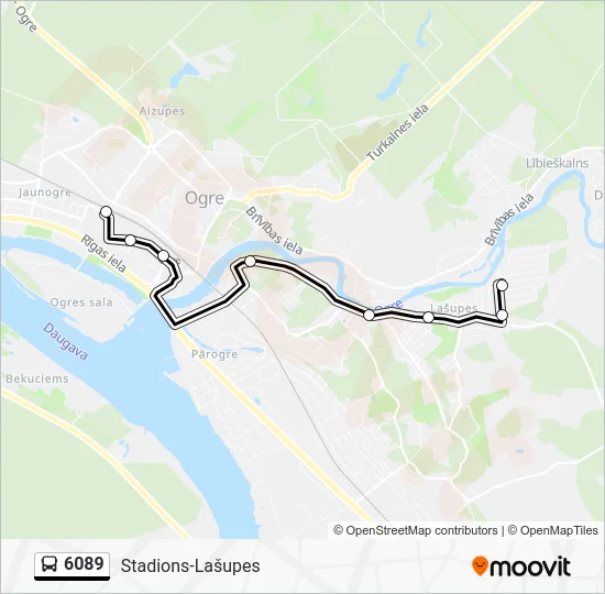 Автобус 6089: карта маршрута