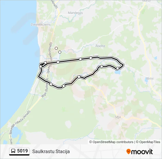 Автобус 5019: карта маршрута